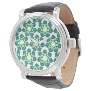 Montre Motif Feuille, Motif De Feuilles, Feuilles Verts