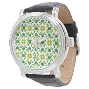 Montre Motif Feuille, Motif De Feuilles, Feuilles Verts