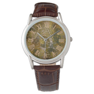 Montre Motif Feuille terrien