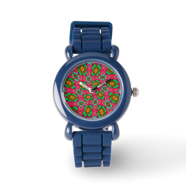 Montre Motif Fleurs Abstraites uniques (Recto)