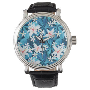 Montre Motif floral de ketmie tropicale