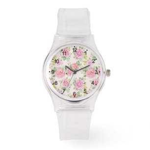 Montre Motif floral de rose romantique élégant