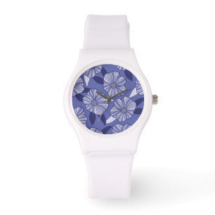 Montre Motif floral violet moderne