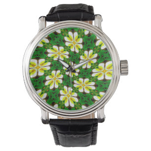Montre Motif frangipanier jaune