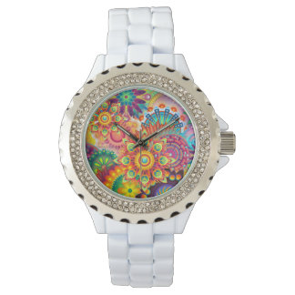 Montre Motif funky rétro Abstrait Bohème