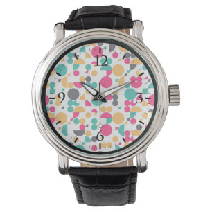 Montre Motif géométrique coloré