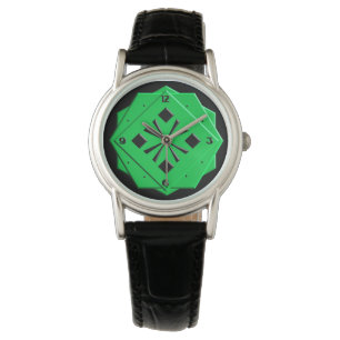 Montre Motif géométrique de vert vert d'art déco