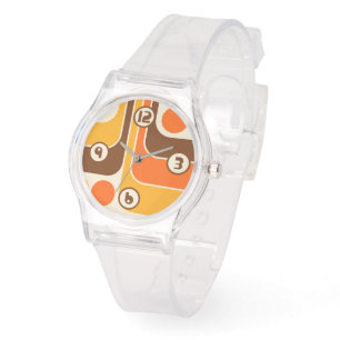 Montre motif géométrique les années 70 style Vintage rétr