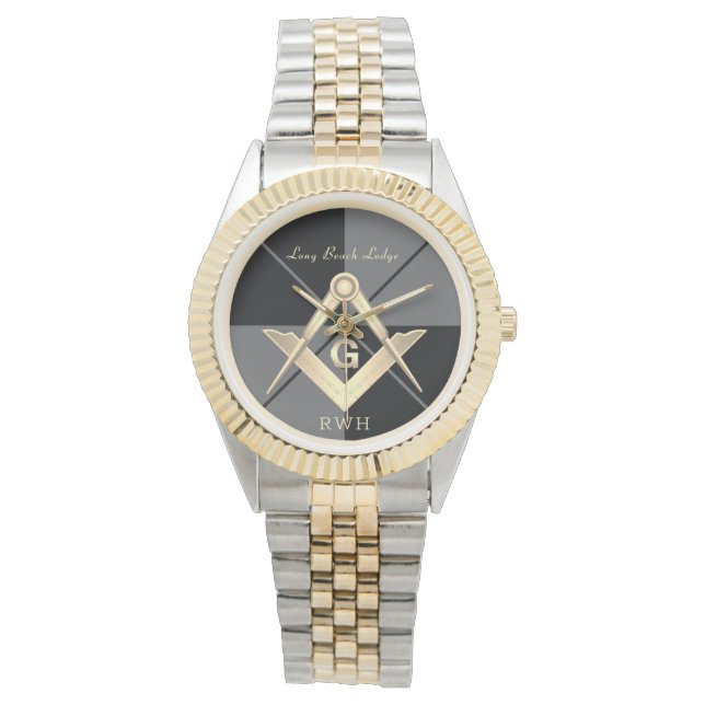 Montre Motif gris Monogram Masonic Lodge Watch (devant)
