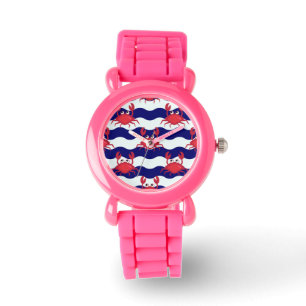 Montre Motif heureux de crabes