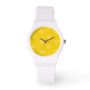 Montre Motif jaune de tranches d'ananas