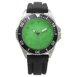 Montre Motif lumineux à maillage géométrique dégradé vert