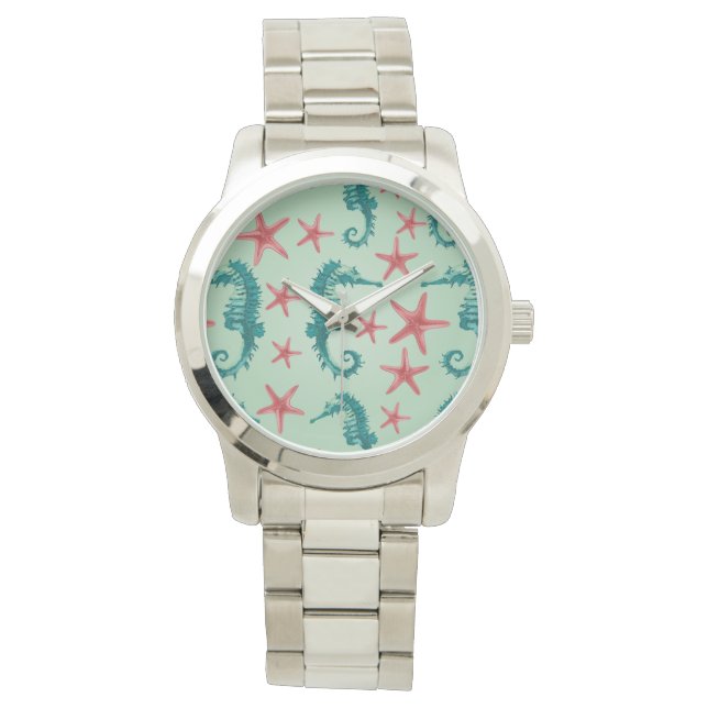 Montre Motif maritime turquoise 2 (devant)
