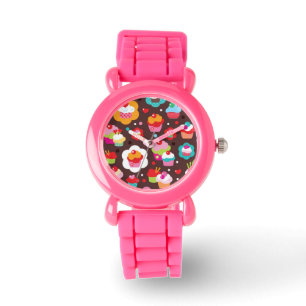Montre Motif mignon de gâteau de tasse