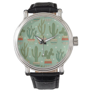 Montre Motif mis en pot de cactus d'étape   de Geo de