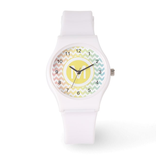 Montre Motif Multi Pastel Chevron (Recto)
