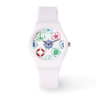 Montre Motif nautique coloré