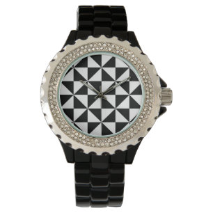 Montre Motif noir et blanc de triangle