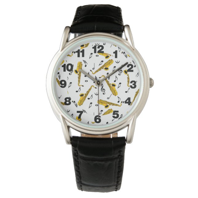 Montre Motif note musique saxophone (devant)