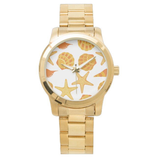 Montre Motif Orange Beach Shell (devant)