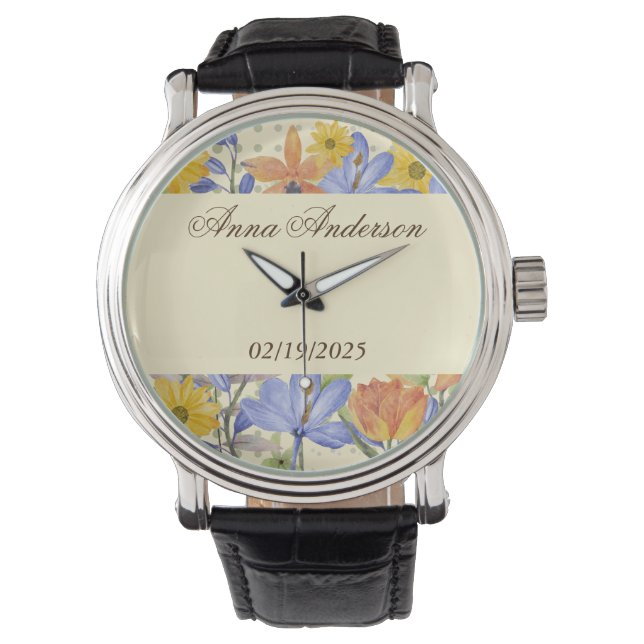 MONTRE MOTIF ORANGE FLOWER (devant)