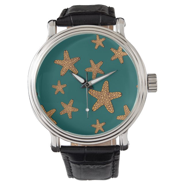 Montre Motif orange Starfish (devant)