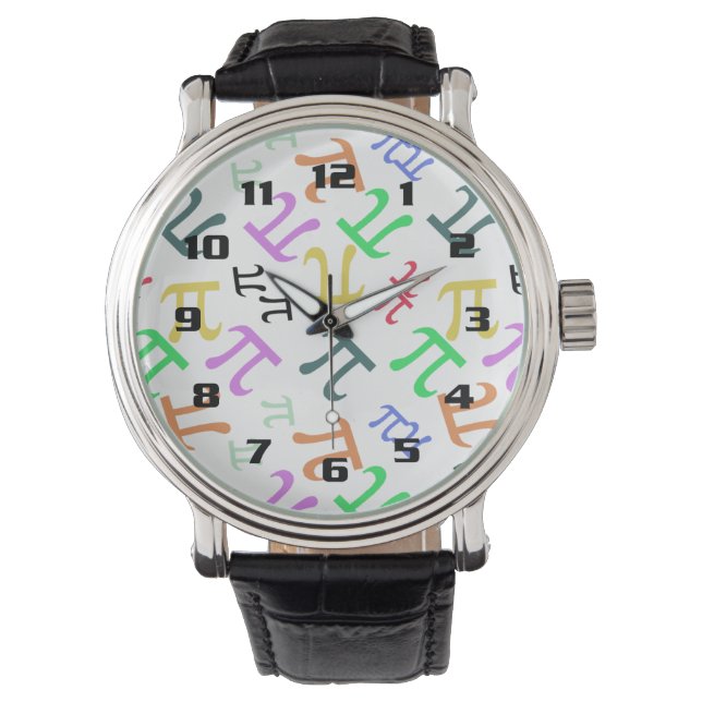 Montre Motif Pi coloré (devant)