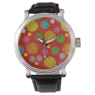 Montre motif pois couleur