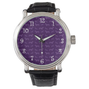 Montre Motif pourpre mignon de teckel