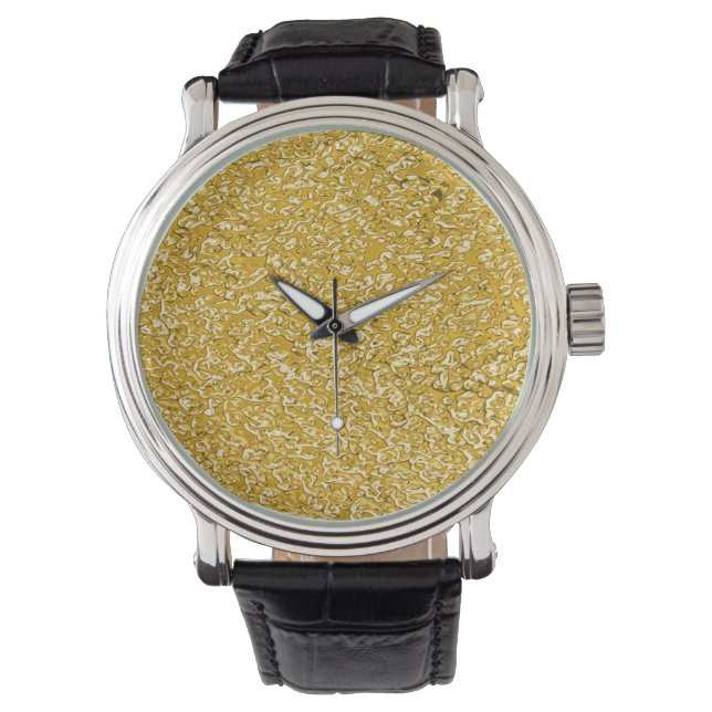 Montre Motif PURE GOLD Splatter + votre texte (devant)