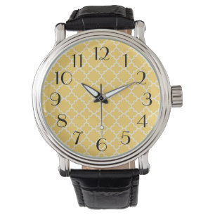 Montre Motif Quatrefoil jaune