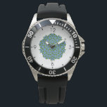 Montre Motif Rhombus Penrose vert et bleu<br><div class="desc">Ce design présente un élégant motif entrelacé de deux différentes formes rhombus en vert et bleu. Il produit un bel effet géométrique qui est une joie à regarder. Les motifs de tuiles de Penrose portent le nom du mathématicien et physicien d'Oxford Roger Penrose, qui y a travaillé dans les années...</div>