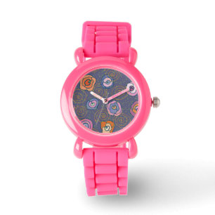 Montre Motif rose de champ de résumé