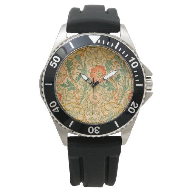 Montre Motif rose et Rose (par William Morris) (devant)