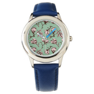 Montre Motif sans couture avec bourgeons floraux des arbr