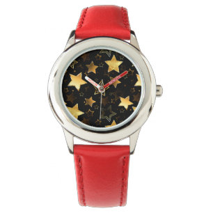Montre Motif sans couture avec étoiles d'or
