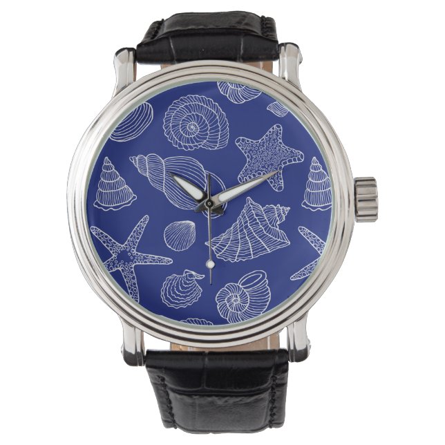 Montre Motif Shell bleu clair (devant)