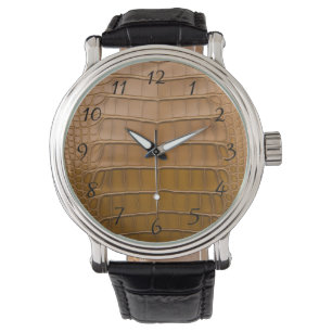 Montre Motif Tan Alligator