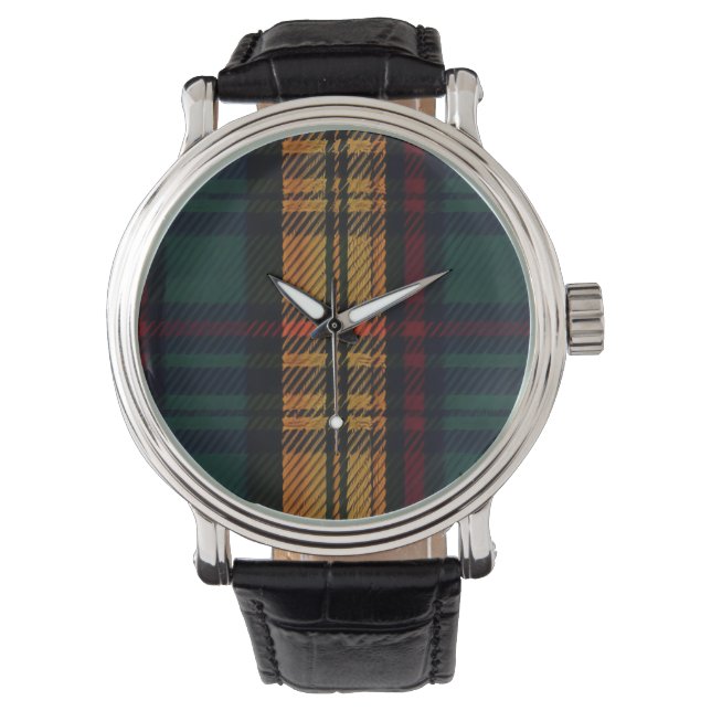 Montre Motif Tartan intemporel (devant)