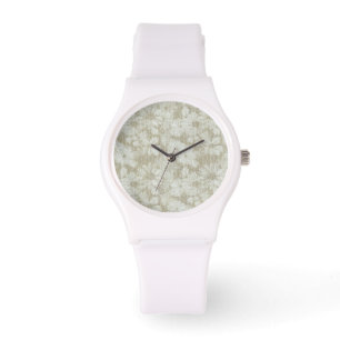 Montre Motif texturé en crème de café
