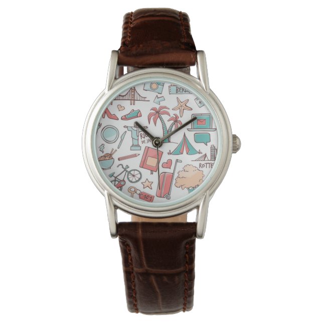 Montre Motif touristique Pastel (devant)