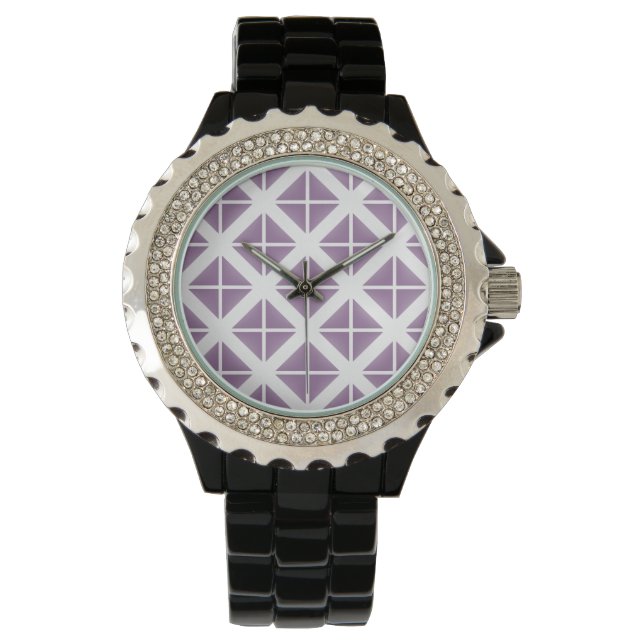 Montre Motif triangle tendance violet (devant)
