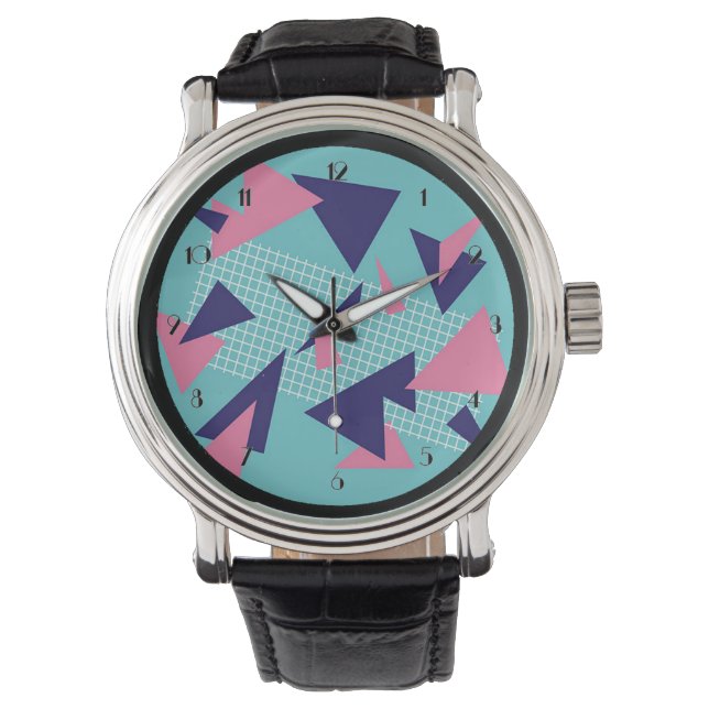 Montre Motif triangles Abstraits rétro des années  (devant)