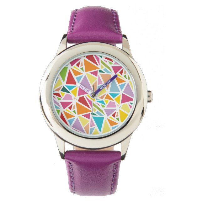 Montre Motif triangles colorés (devant)