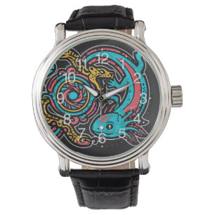 Montre Motif tribal aztèque axolotl Xolotl mythologie boh