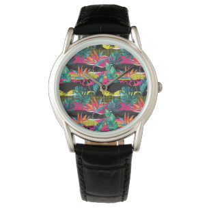 Montre Motif tropical abstrait de texture de néon