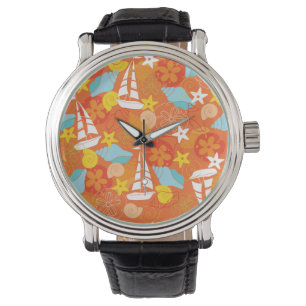 Montre Motif tropical de voilier
