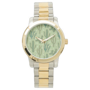 Montre Motif vert de cactus d'étape   de Geo de sud-oues