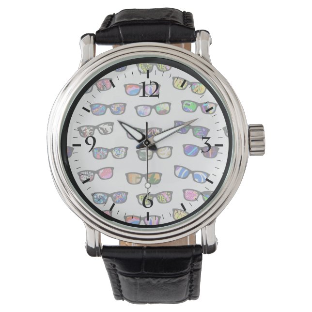 Montre Motifs de lunettes colorés mignons (devant)