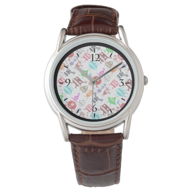 Montre Motifs de monstres drôles colorés mignons (devant)
